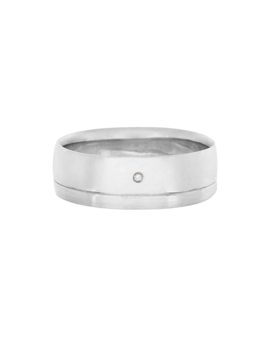 Argolla de oro blanco 14 k Essenza Georgina diamante