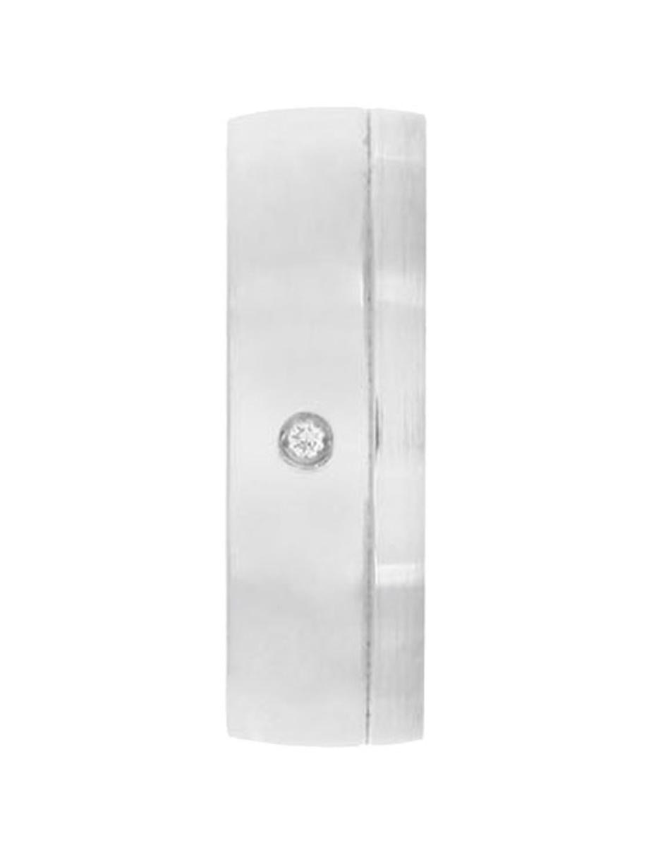 Argolla de oro blanco 14 k Essenza Georgina diamante 8
