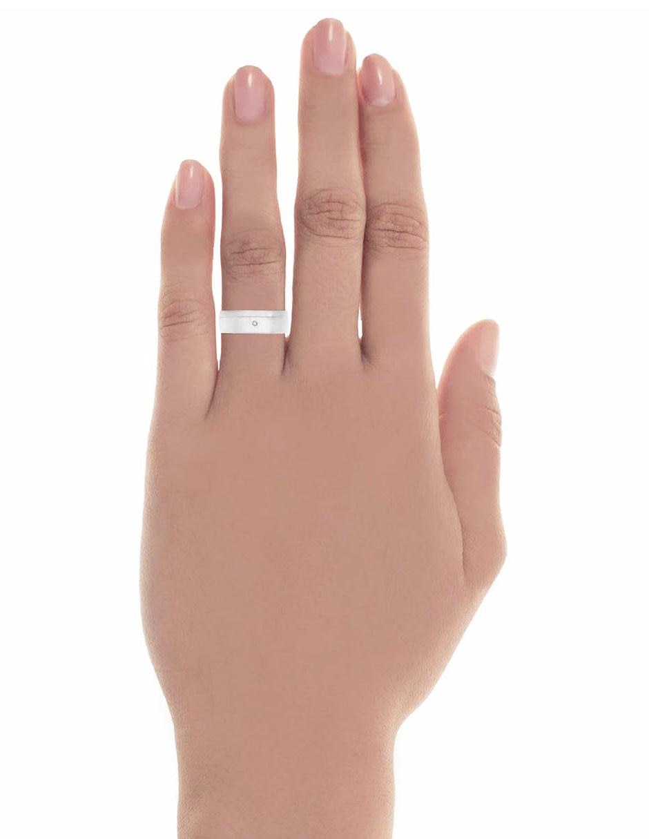 Argolla de oro blanco 14 k Essenza Georgina diamante 9