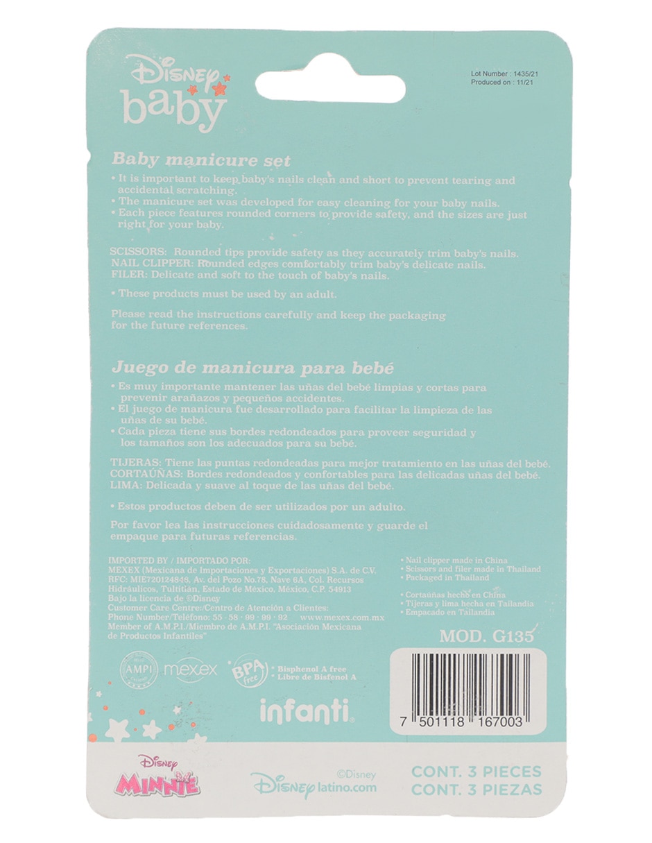 Set de manicure manual baby 4 piezas para niña