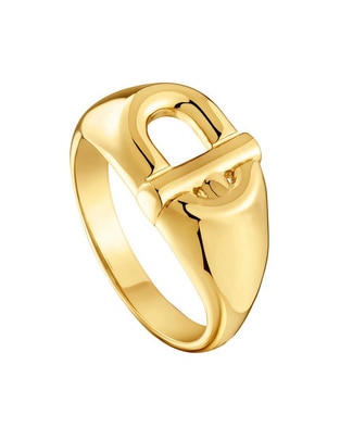 Anillo ovalado Tous Manifesto de plata P 925 baño de oro