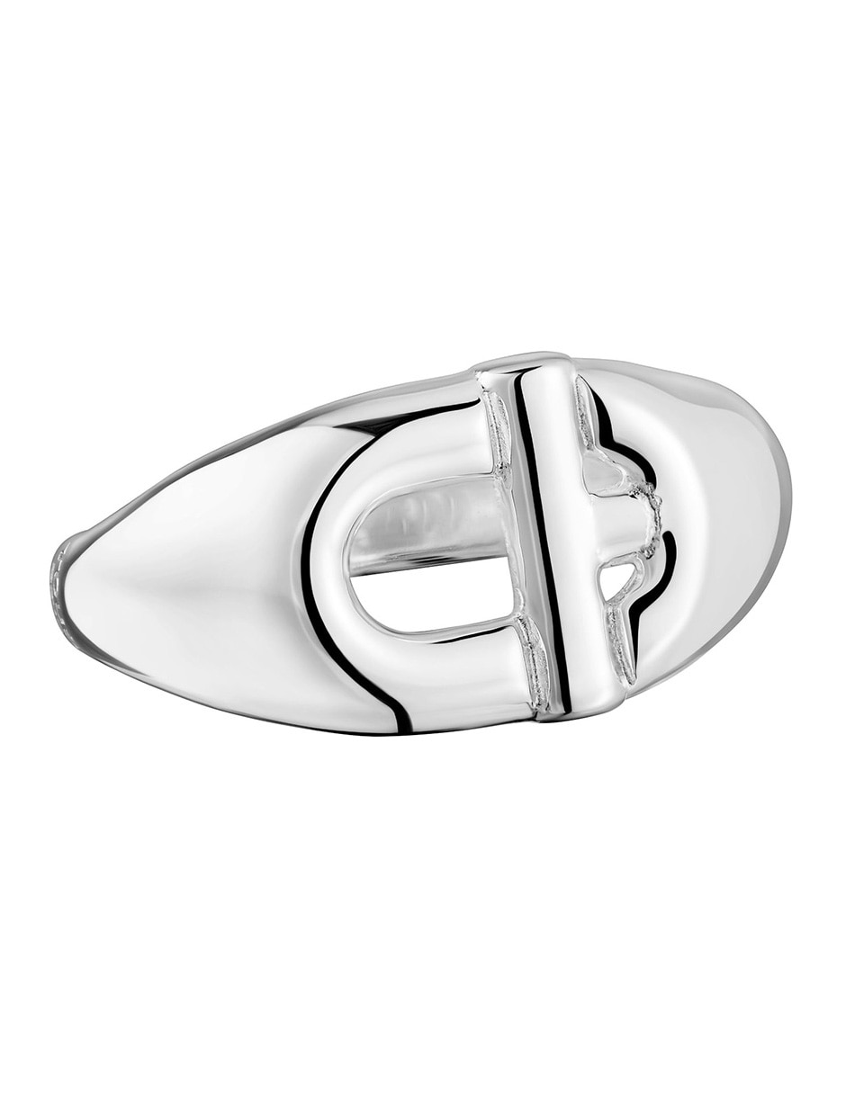 Anillo ovalado Tous Manifesto de plata brillante