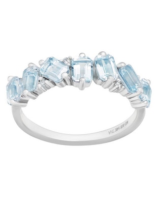 Anillo Riccardo Orsato 14 K de oro blanco topacio pulido