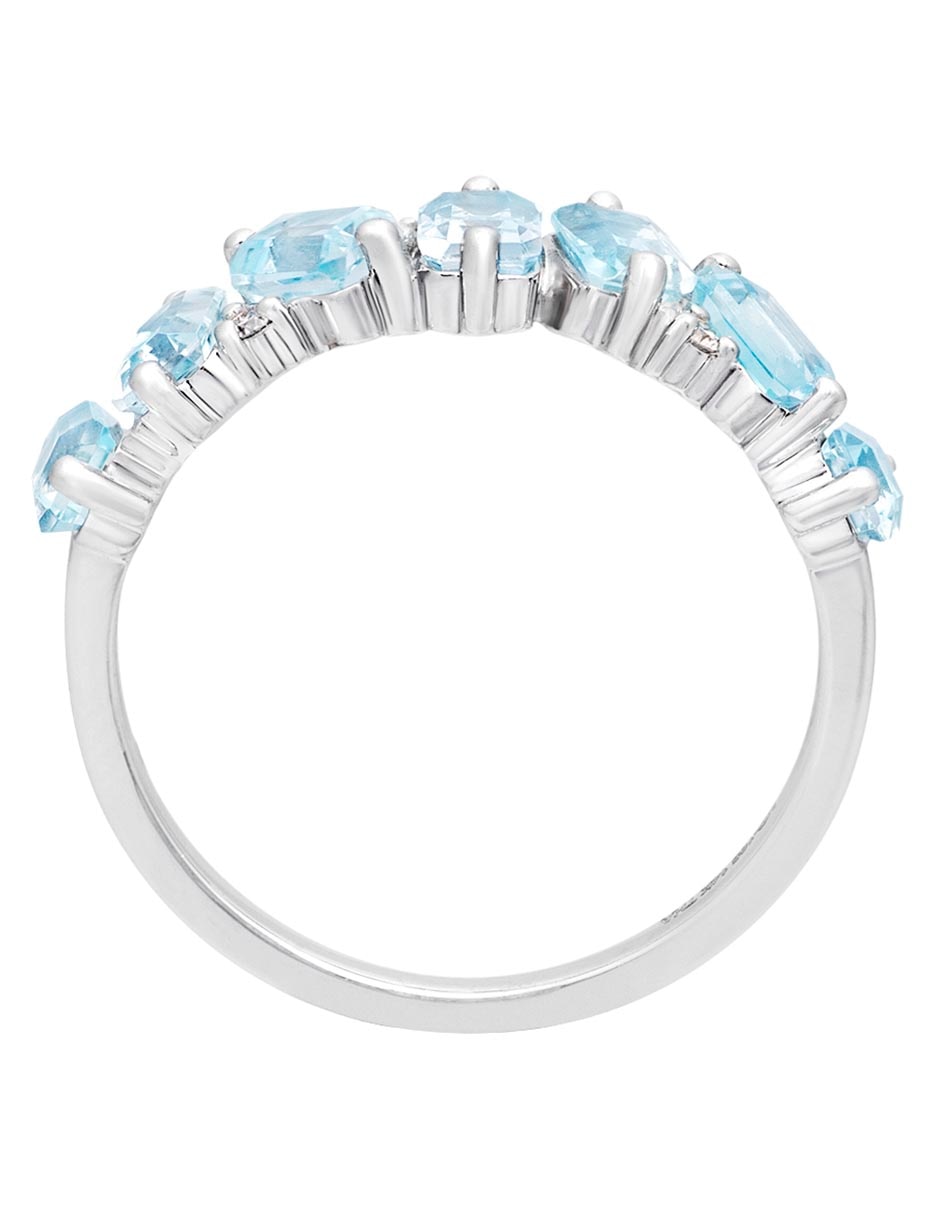 Anillo Riccardo Orsato 14 K de oro blanco topacio pulido