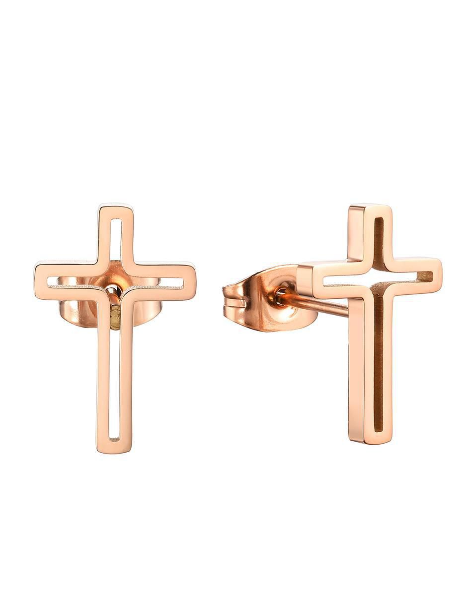 Set de aretes de cruz con acabado brillante resina 4
