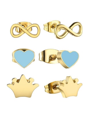 Set de aretes Earrings Rosegold con acabado brillante resina