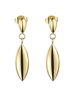 Aretes de gota Earrings Gold con acabado brillante