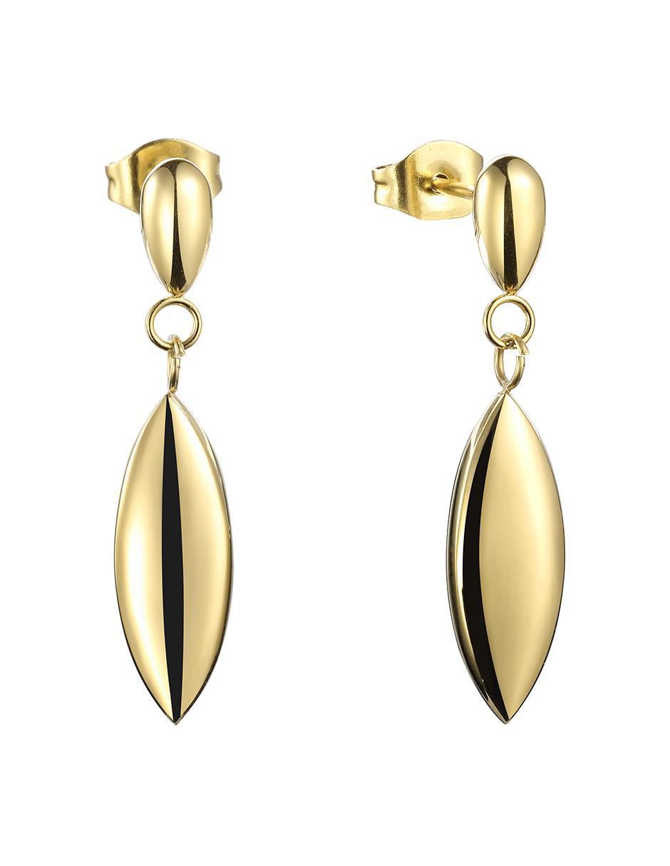 Aretes de gota Earrings Gold con acabado brillante 2
