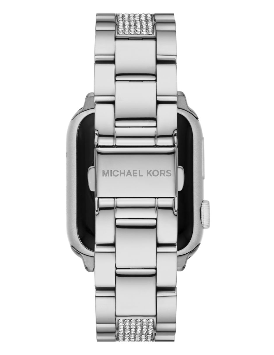 Correa smartwatch para reloj Apple de acero con logo de la marca en lado izquierdo 10