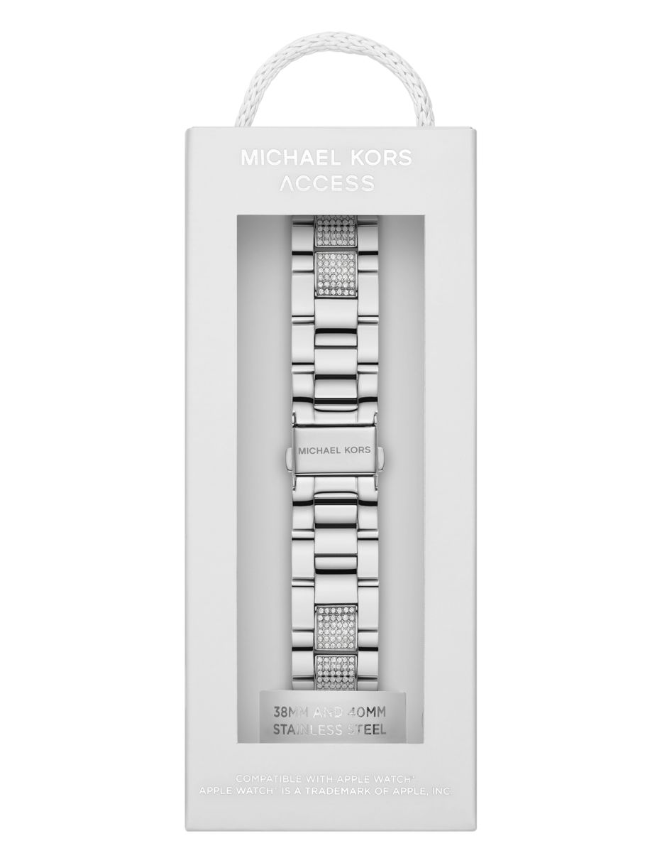 Correa smartwatch para reloj Apple de acero con logo de la marca en lado izquierdo 11