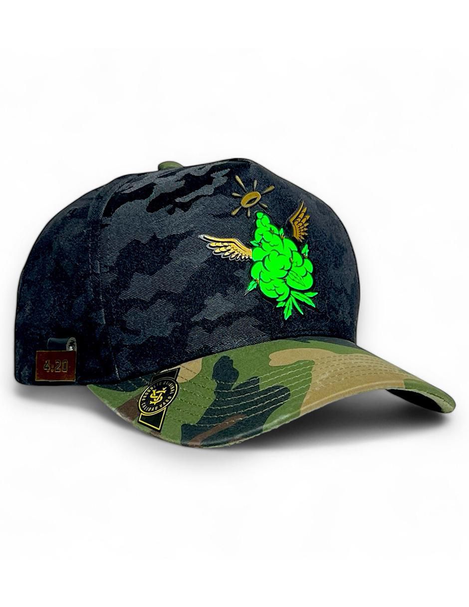 Gorra visera curva snapback casual Flor Divina Camuflaje para adulto Gorra visera curva snapback casual Flor Divina Camuflaje para adulto