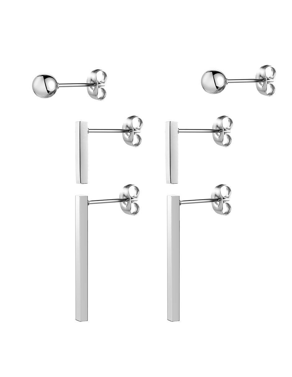Broqueles Minimalista Eje3340S con acabado brillante 3