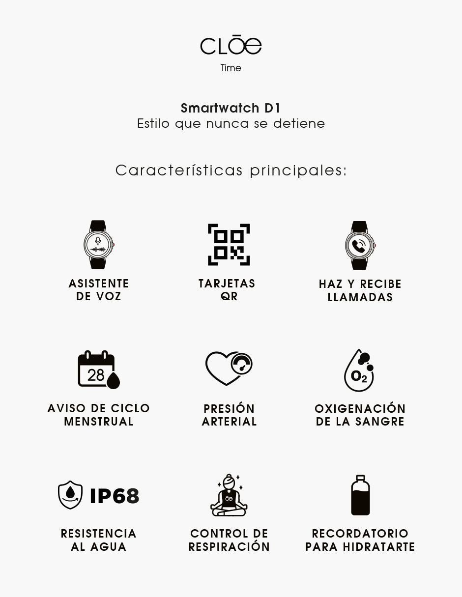 Smartwatch D1 para mujer 6