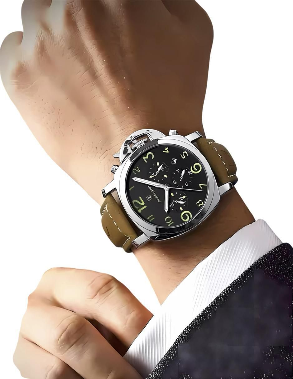Reloj para hombre Piel cacatula Negra