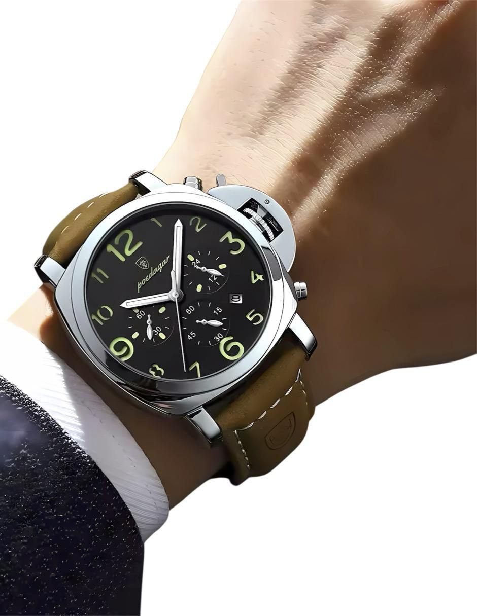 Reloj para hombre Piel cacatula Negra