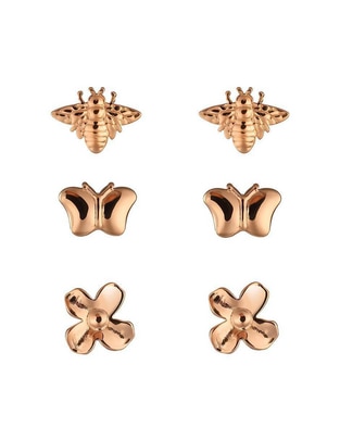 Set de aretes de flor con acabado brillante Set de aretes de flor con acabado brillante