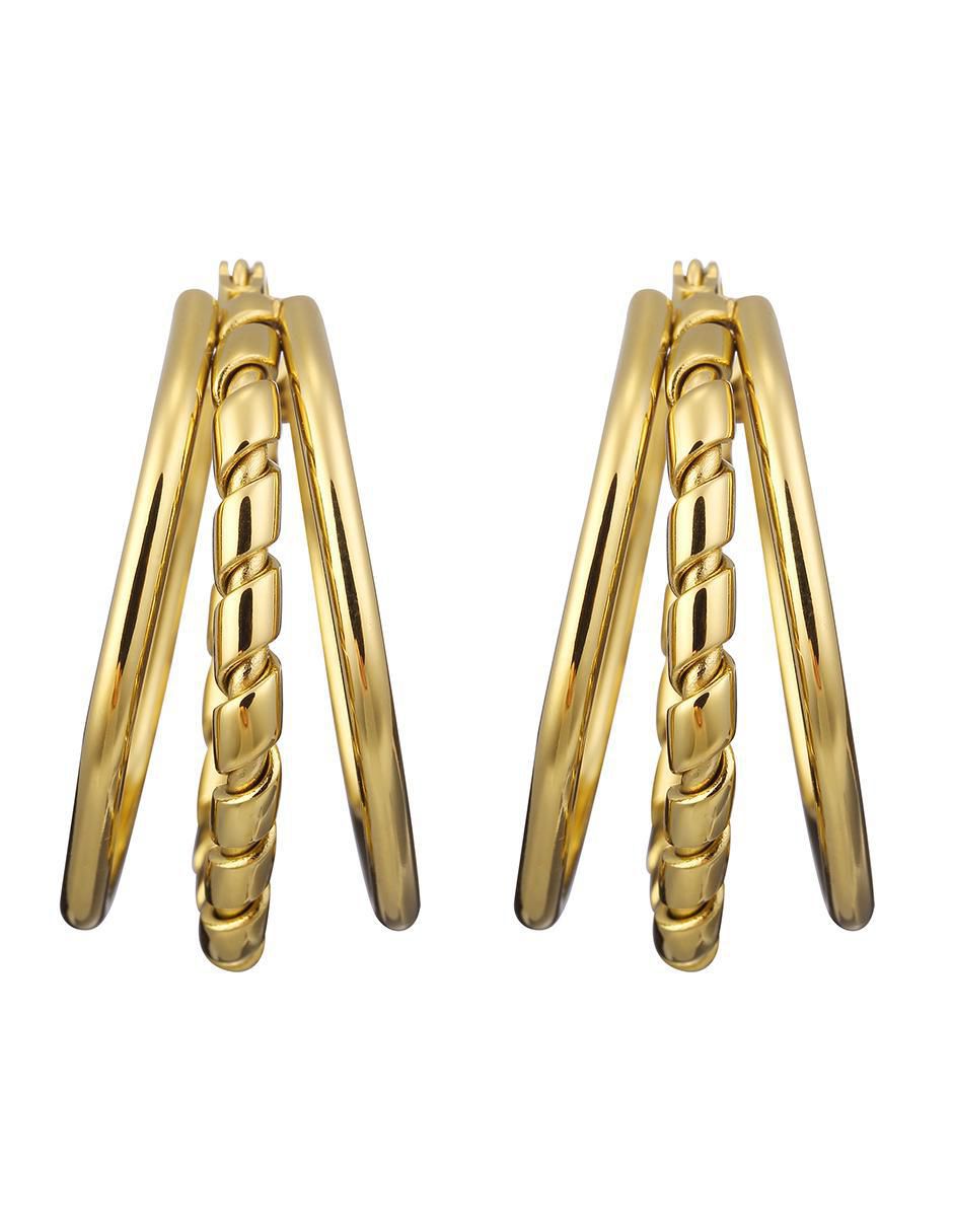 Aretes de aro Trendy con acabado pulido 2