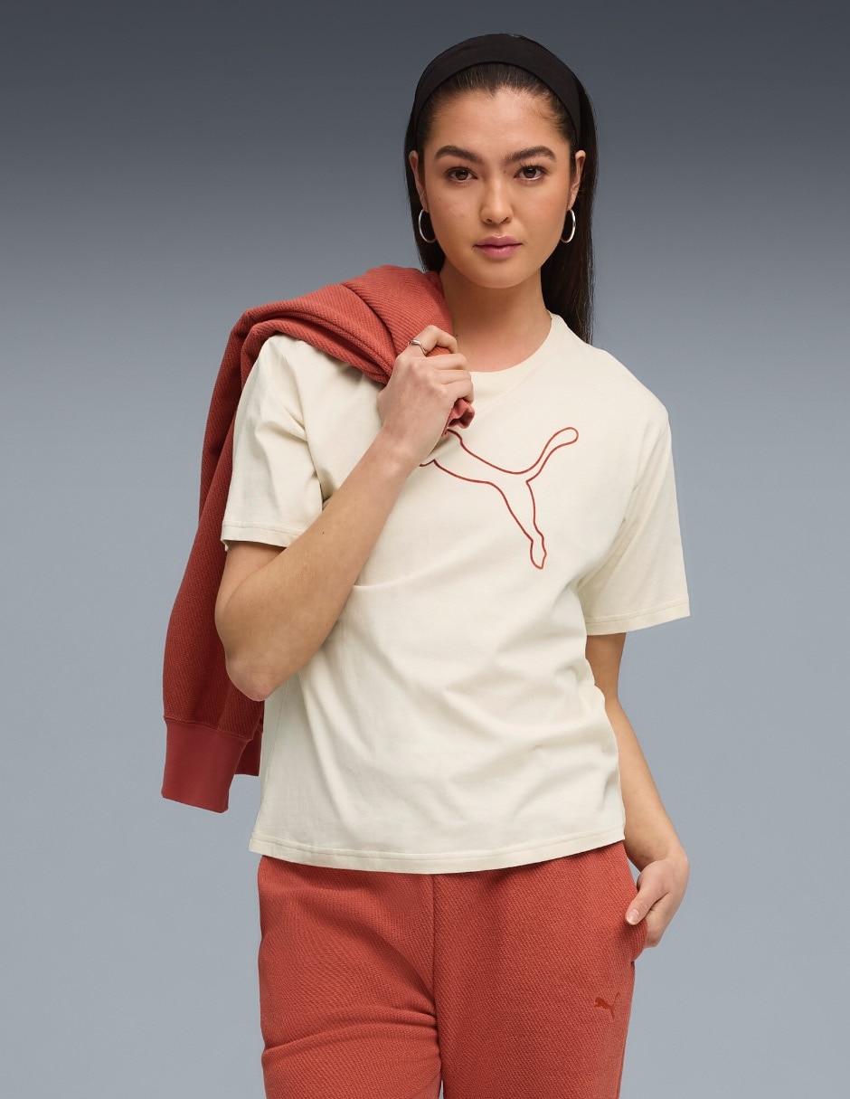 Playera manga corta Puma cuello redondo para mujer