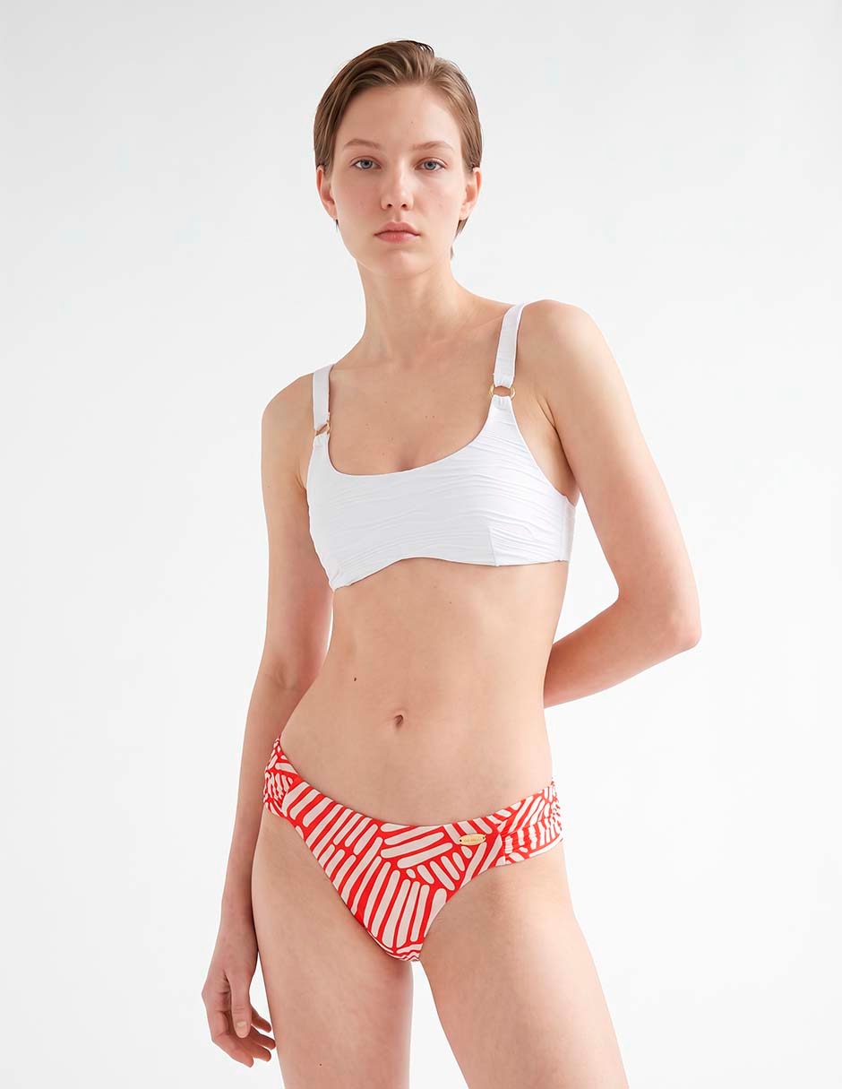 Bikini estampado floral a la media pretina con resorte para mujer Bikini estampado floral a la media pretina con resorte para mujer