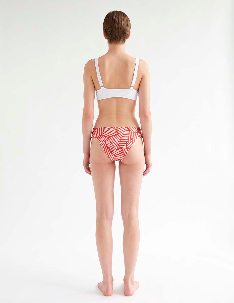 Bikini estampado floral a la media pretina con resorte para mujer 2