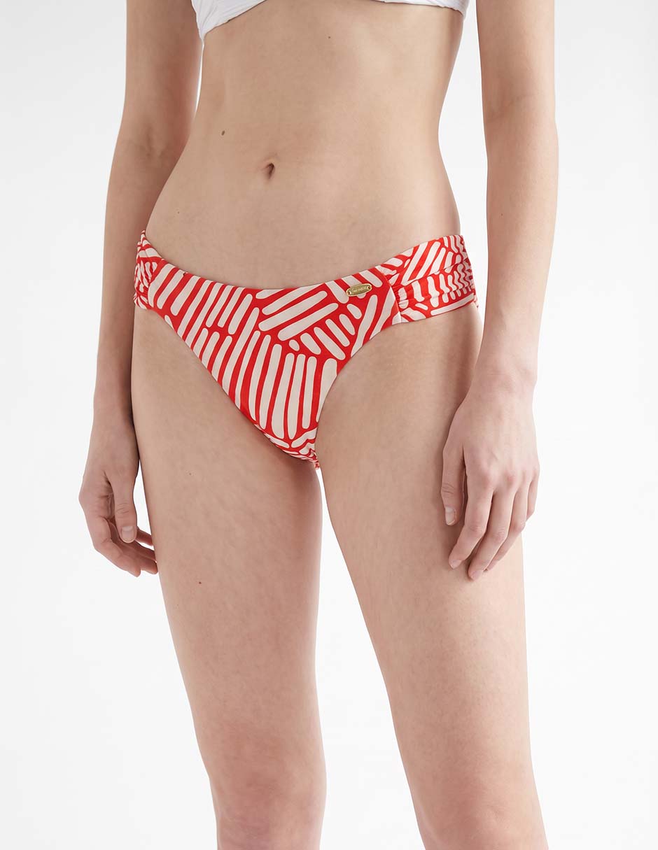 Bikini estampado floral a la media pretina con resorte para mujer 3