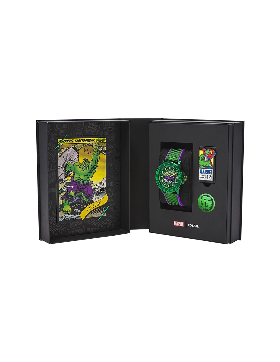 Reloj marvel x fossil edición limitada hulk para hombre le1246set 6