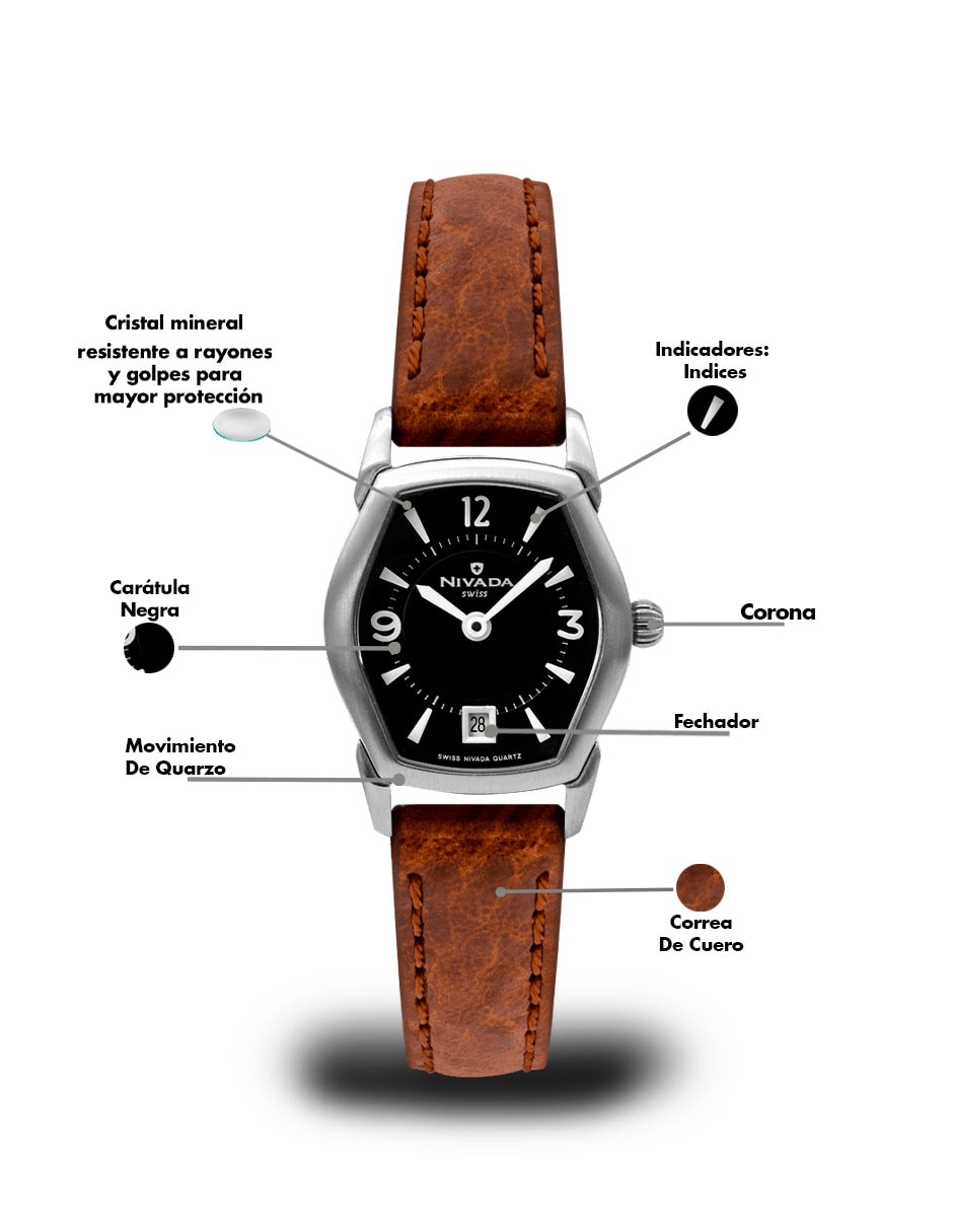 Reloj pulsera tonneau para mujer nr8982lacna 2