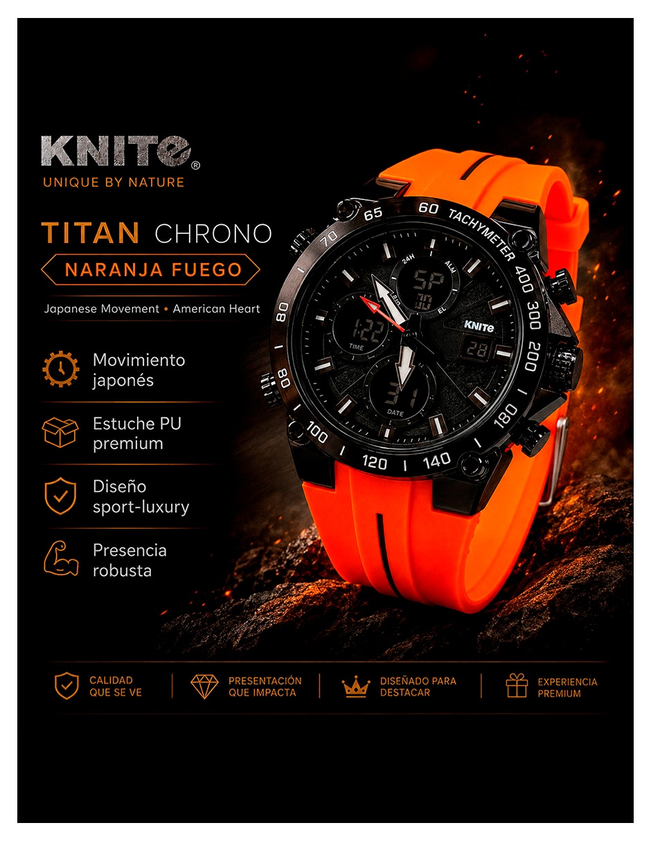 Reloj pulsera para hombre titan chrono black 5