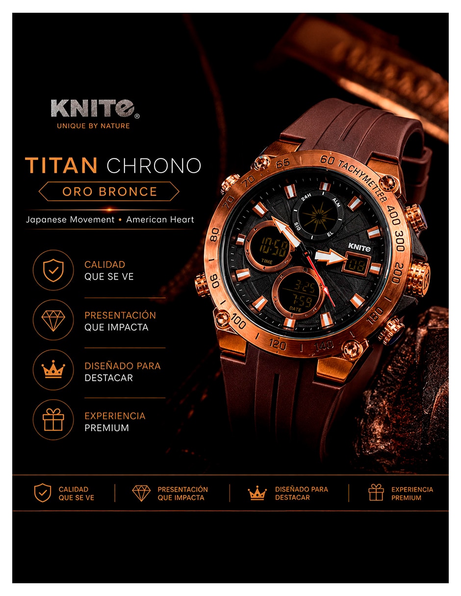 Reloj pulsera para hombre titan chrono 5