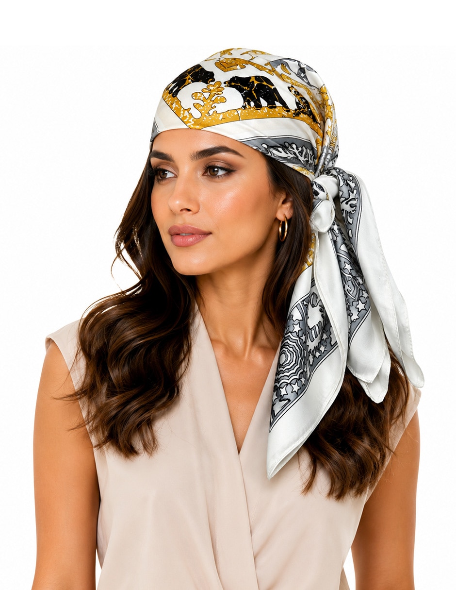 Mascada Twist Side con estampado abstracto para mujer