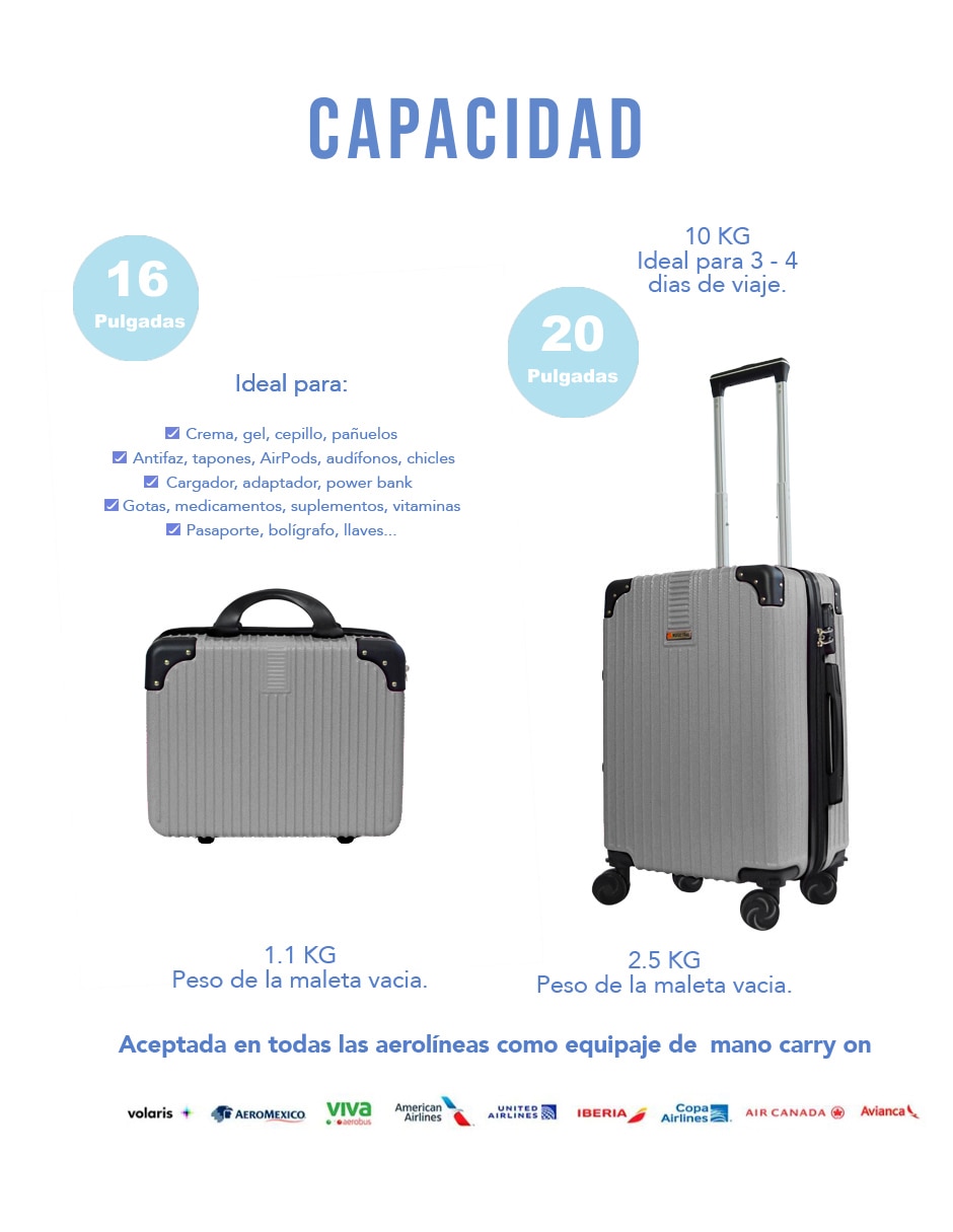 Set maletas de viaje Clear Shop