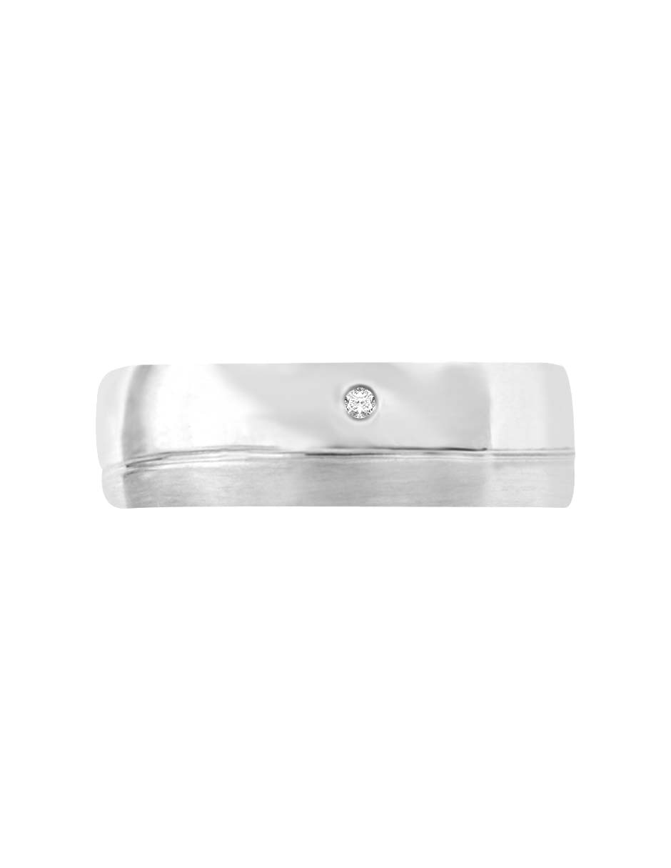 Argolla de oro blanco 14 k Essenza Georgina diamante 2