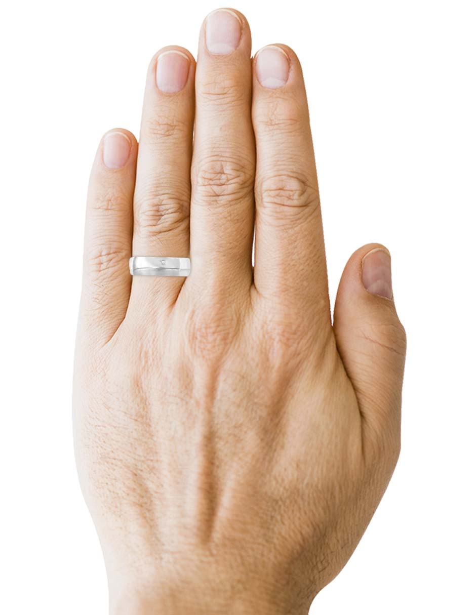 Argolla de oro blanco 14 k Essenza Georgina diamante