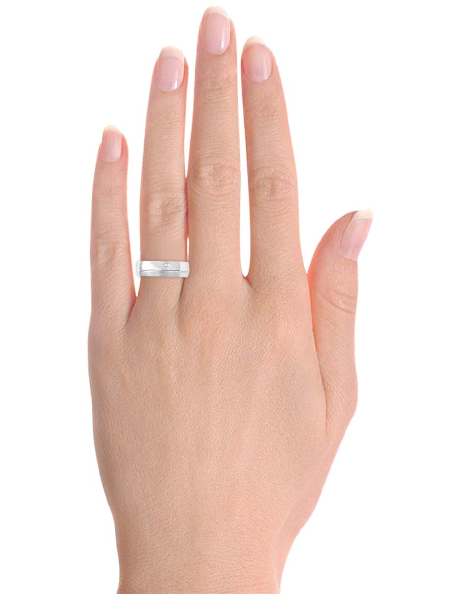 Argolla de oro blanco 14 k Essenza Georgina diamante 5